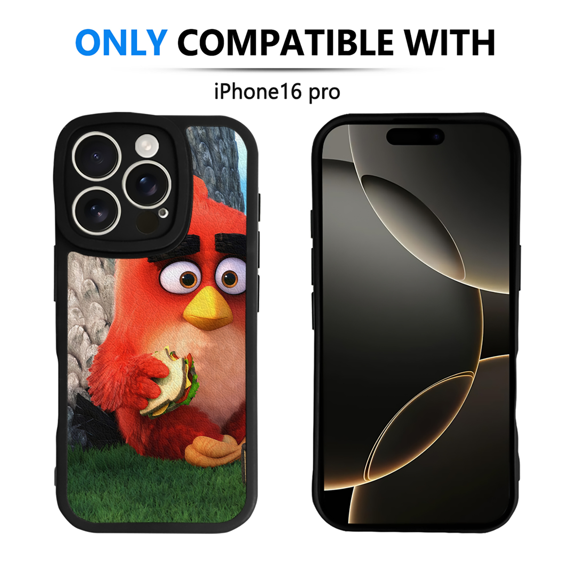 （画像用） Angry Birds アングリーバード 【iPhone 16シリーズ対応】シリコンスマホケース（レザー調） 材質：シリコン